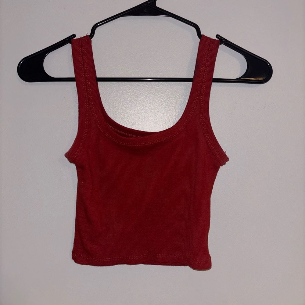 Red Tank Top/ Crop Top